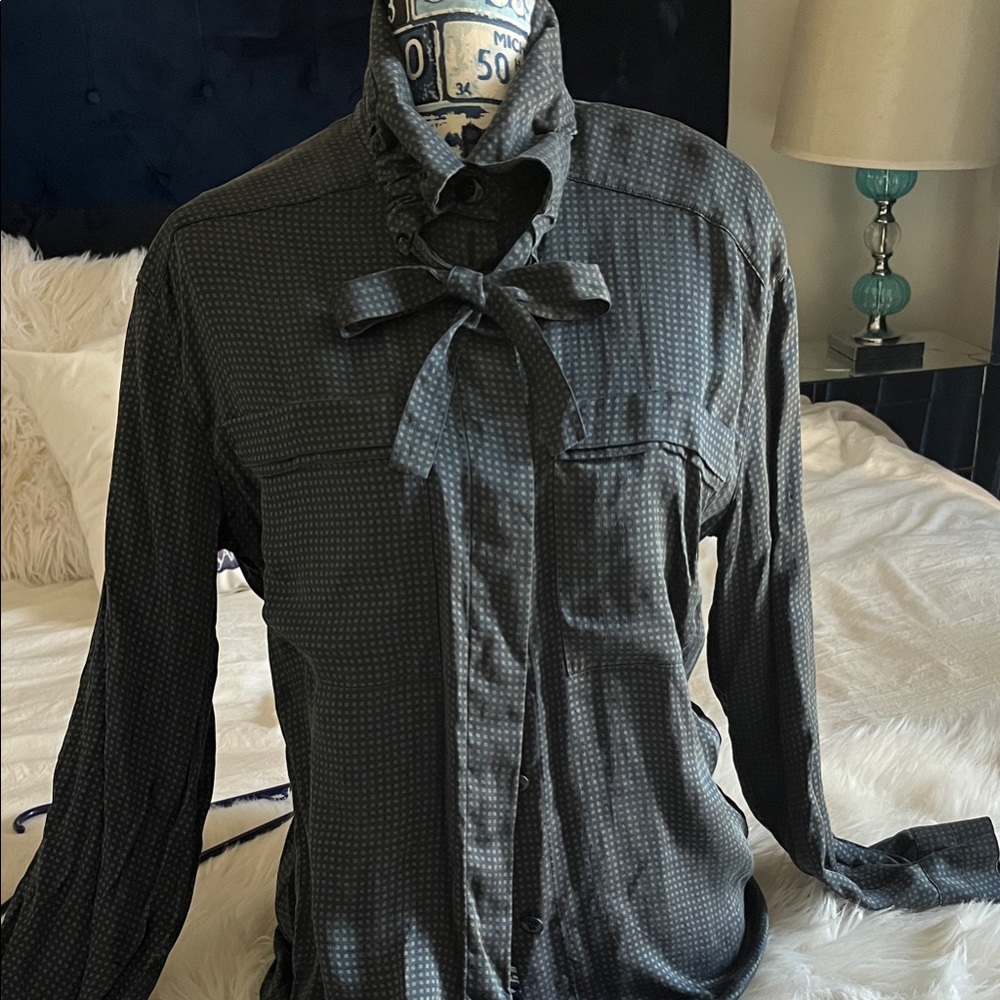 Escada Dark Green Patterned Blouse